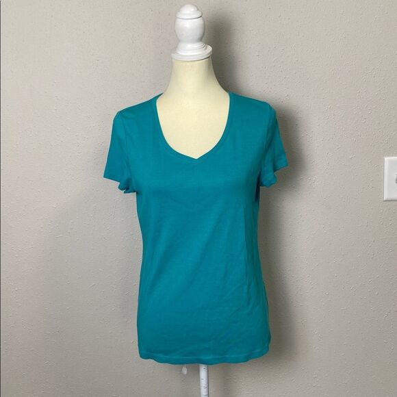 Talbots 100% Pima Cotton High Quality Classic Short Sleeve Tee Women's Size LP - Picture 2 of 10